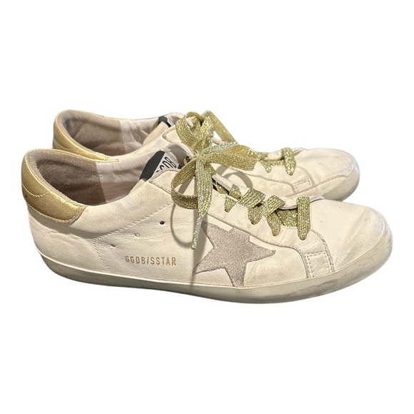 Golden Goose Superstar White leather-washed/Gold size 41 women’s 11  pre-loved - Picture 3 of 15